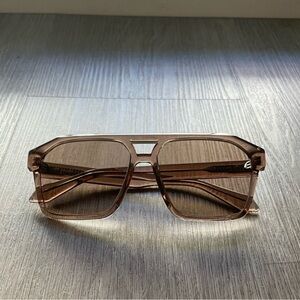 quay australia soundcheck clear tan vintage y2k aviator sunglasses eyewear NEW